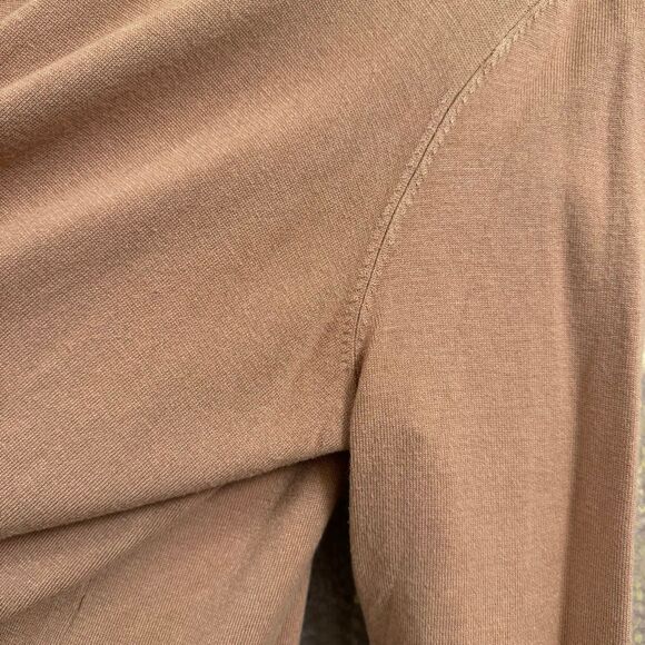 Lane Bryant Long Camel Tan Hooded Cardigan Sweater Overpiece XL 14/16 - Picture 4 of 6